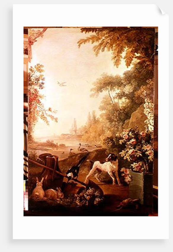 Two Rabbits, a Magpie and a Dog by Jean-Baptiste Huet