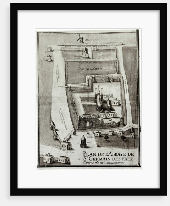 Map of the Abbey of Saint-Germain-des-Pres, 1713 by French School