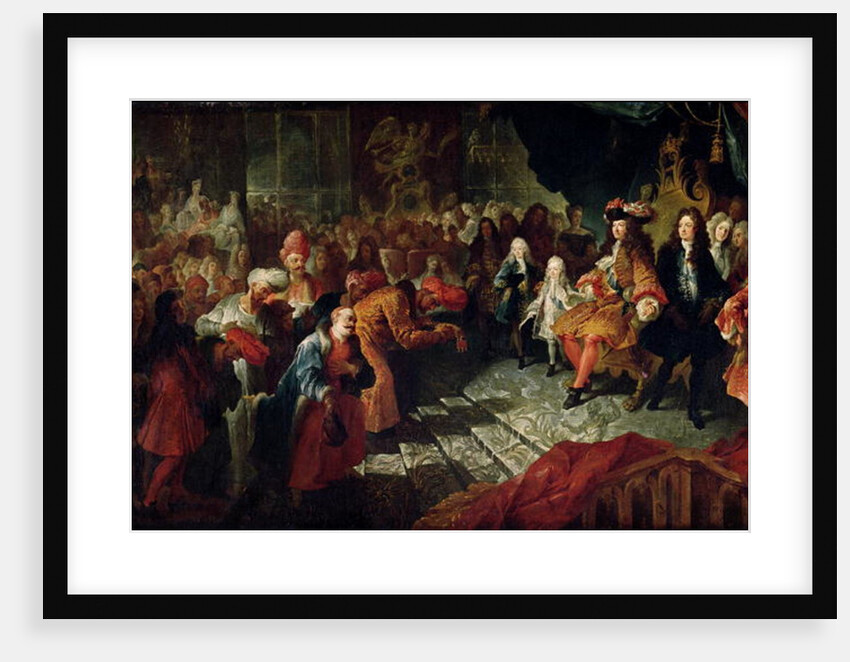 Louis XIV receiving the Persian Ambassador Mohammed Reza Beg in the Galerie des Glaces at Versailles, 19th February 1715 by Antoine Coypel