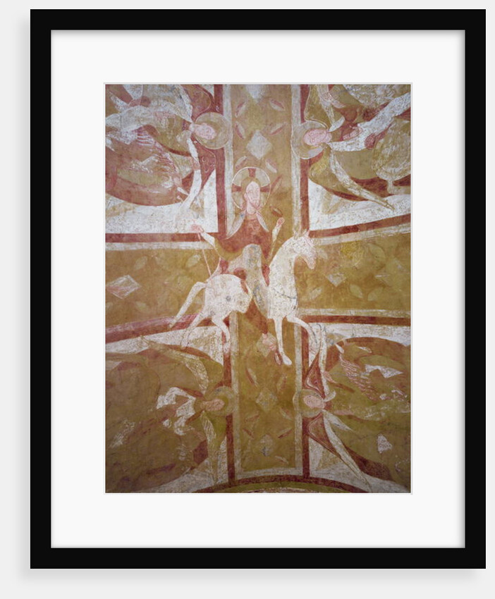 Christ on a white horse surrounded by angels by French School