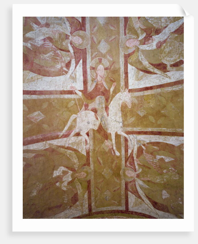 Christ on a white horse surrounded by angels by French School