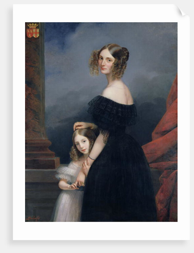 Portrait of Anne-Louise Alix de Montmorency, with her daughter, c.1840 by Claude-Marie Dubufe