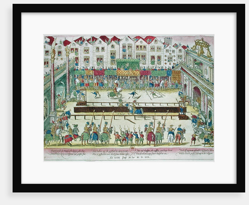Tournament during which Henri II was injured by the Count of Montgomery and died ten days later, 30th June 1559 by Franz Hogenberg