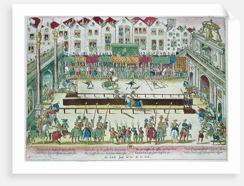Tournament during which Henri II was injured by the Count of Montgomery and died ten days later, 30th June 1559 by Franz Hogenberg
