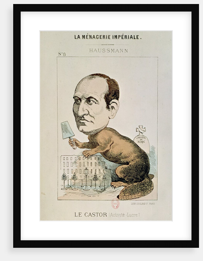 Caricature of Baron Georges Eugene Haussmann as a Beaver by French School