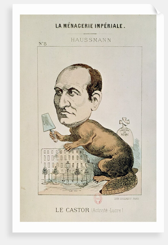 Caricature of Baron Georges Eugene Haussmann as a Beaver by French School