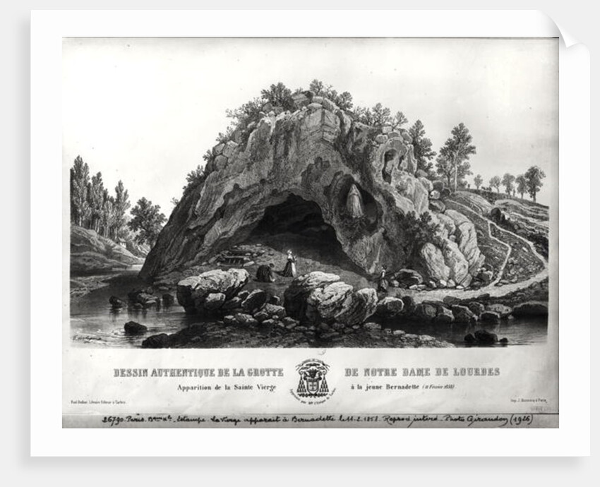 Apparition of the Virgin Mary to Bernadette Soubirous 11th February 1858, c.1858 by Seguin T. de