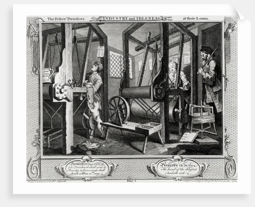 Industry and Idleness, The Fellow 'Prentices at their Looms by William Hogarth