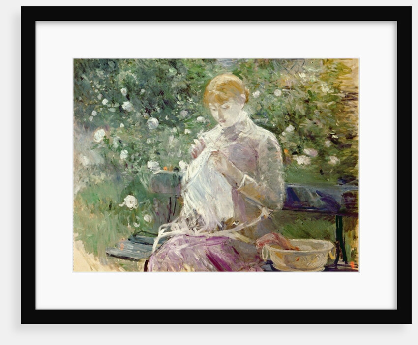 Pasie sewing in Bougival's Garden, 1881 by Berthe Morisot