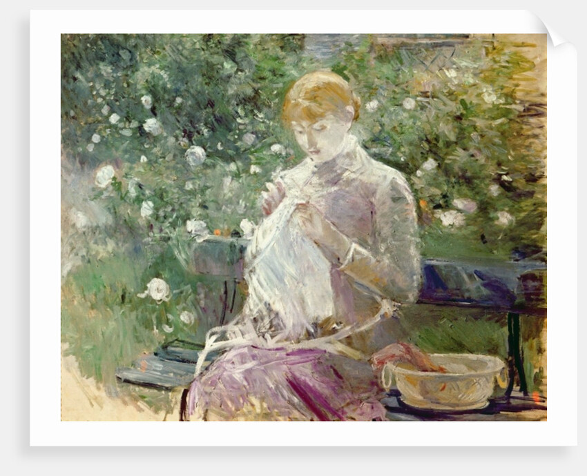 Pasie sewing in Bougival's Garden, 1881 by Berthe Morisot