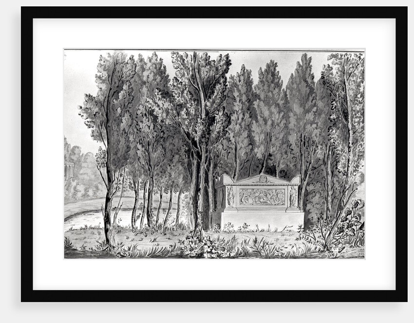 Jean-Jacques Rousseau's tomb at Ermenonville by Savigny Savigny