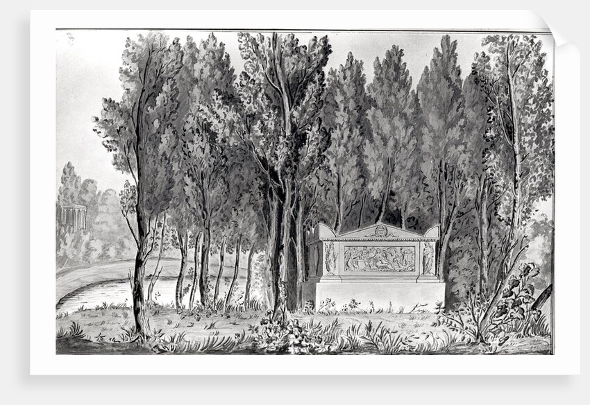 Jean-Jacques Rousseau's tomb at Ermenonville by Savigny Savigny