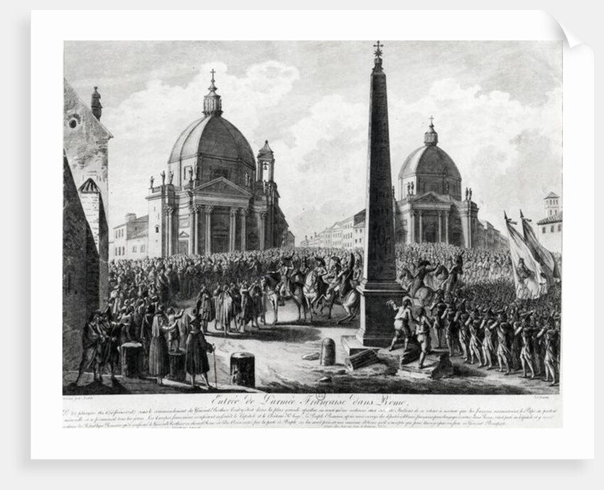 The Entry of the French Army into Rome led by Marshal Berthier, 15th February 1798 by French School