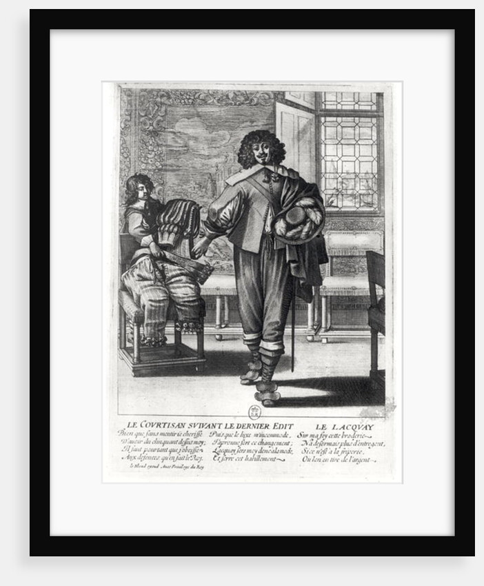 Courtier following the last royal edict in 1633 and his lacquey by Abraham Bosse