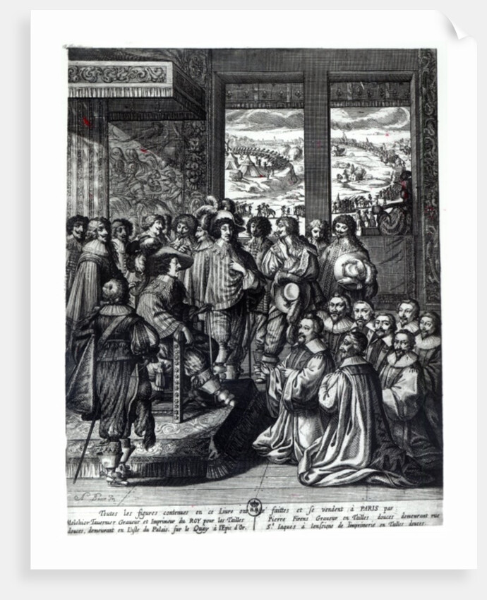 Louis XIII back from the siege of La Rochelle, congratulated by the Prevot des Marchands by Abraham Bosse