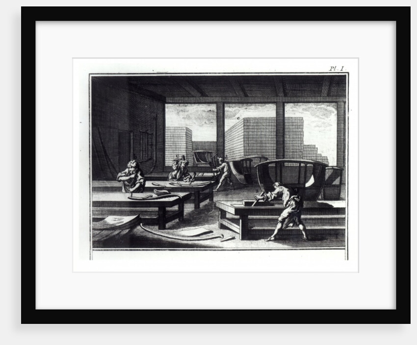 Joiner's workshop, making coaches and sedan chairs by French School