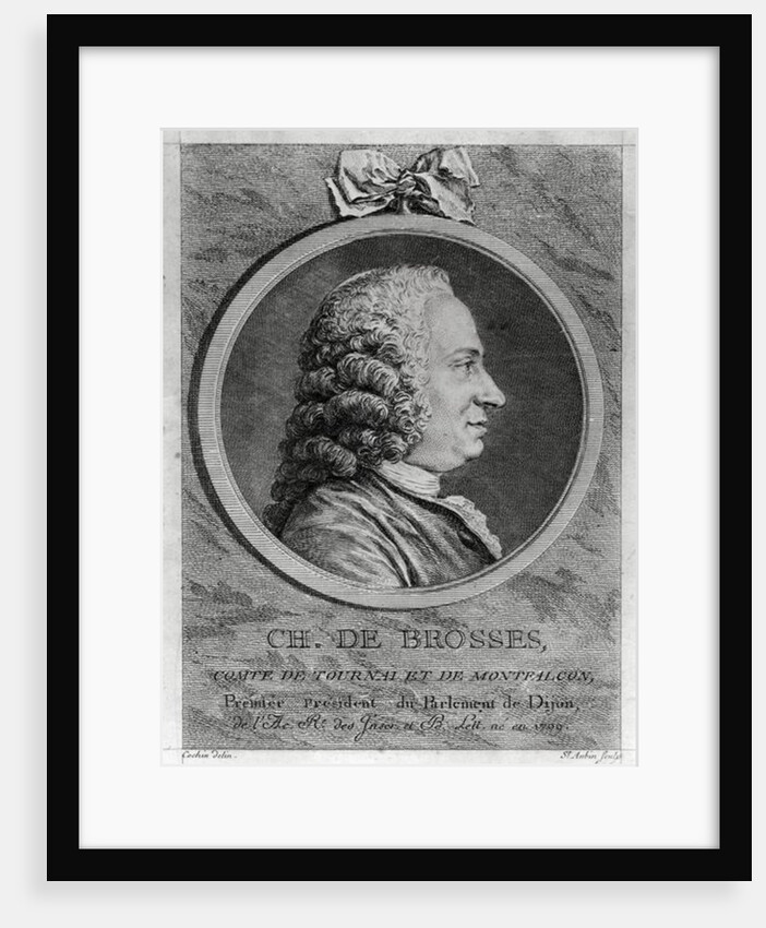 Charles de Brosses, Count of Tournai and Montfaucon by Charles Nicolas II (after) Cochin