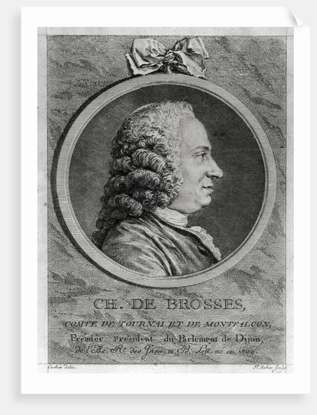 Charles de Brosses, Count of Tournai and Montfaucon by Charles Nicolas II (after) Cochin