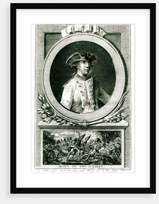 Portrait of Louis, chevalier d'Assas, and his death at Clostercamp in 1760 by the Younger Dupin