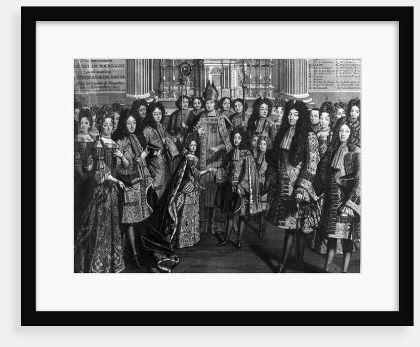 Marriage of Louis de France, duke of Bourgogne with Marie Adelaide de Savoie in the Royal Chapel of Versailles, December 1694, in the presence of the King Louis XIV by French School