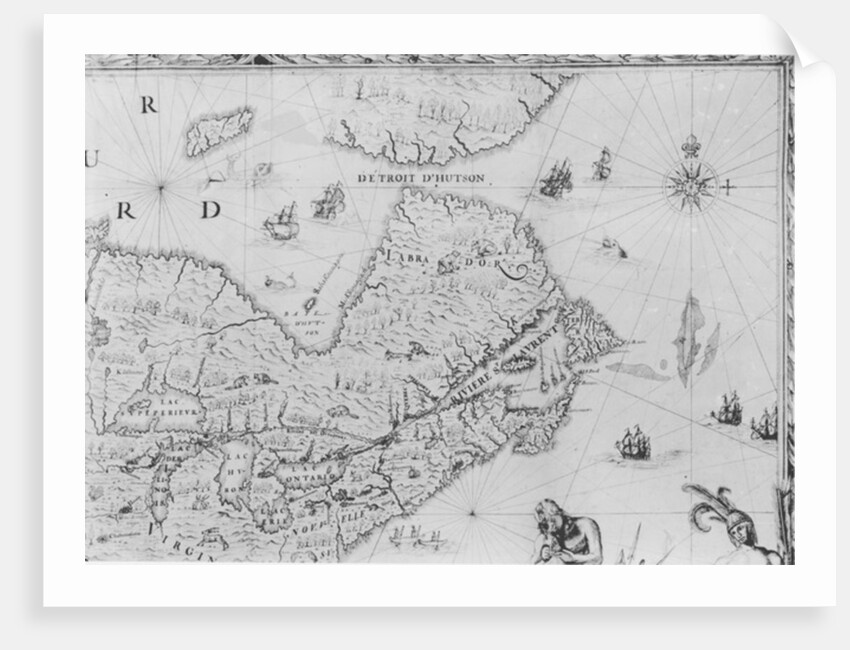 Map of New France dedicated to Colbert by Duchesneau, Intendant, 1681 by Jean Baptiste Louis Franquelin