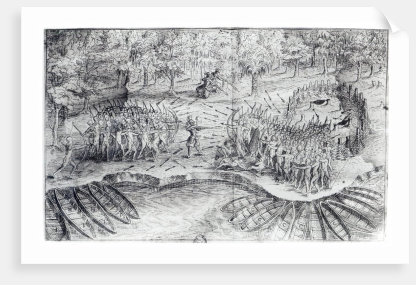 Fighting of Hurons by French School