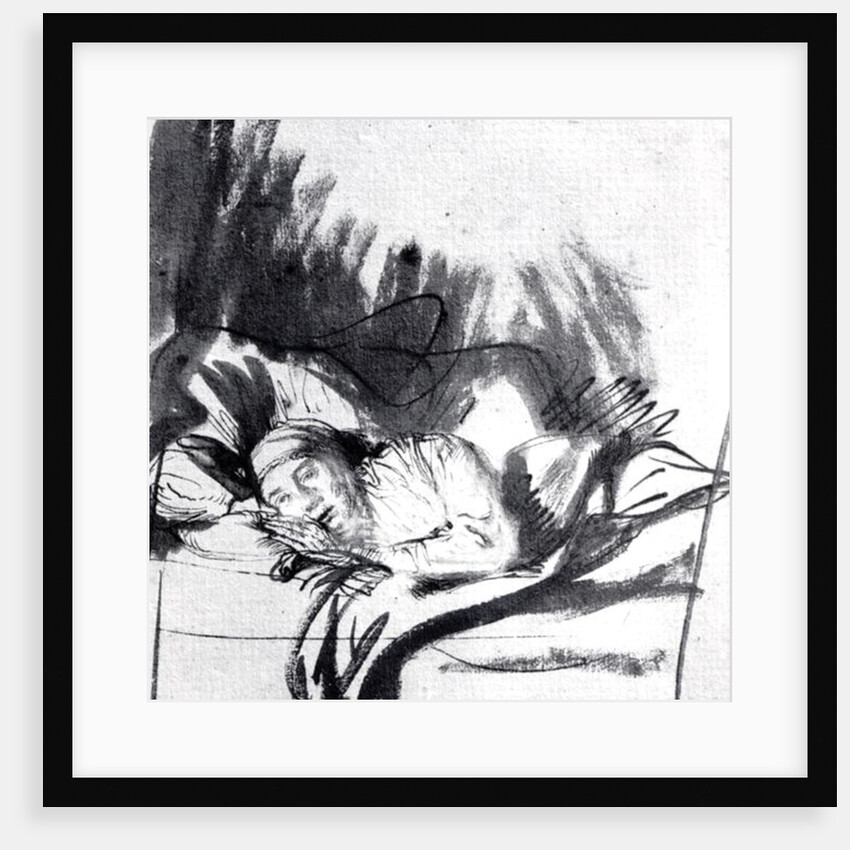 Sick woman in a bed, maybe Saskia, wife of the painter, 1640 by Rembrandt Harmensz. van Rijn