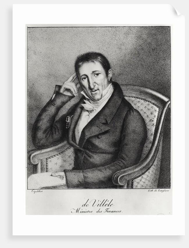 Portrait of Jean Baptiste Count of Villele by Langlume Langlume