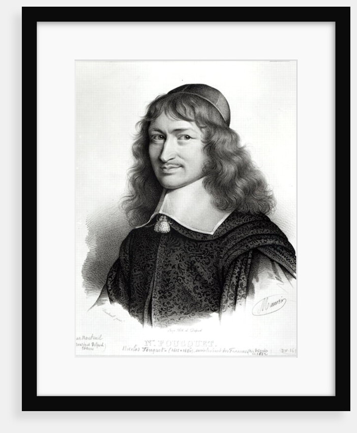 Portrait of Nicolas Fouquet engraved by Maurin by Robert Nanteuil
