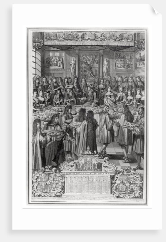 Dinner of Louis XIV at the Hotel de ville, 30th January 1687 by French School