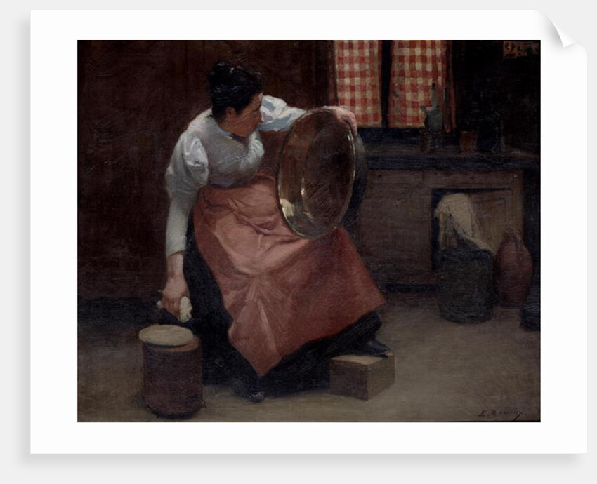 Woman Scouring by Jules Ernest Renoux