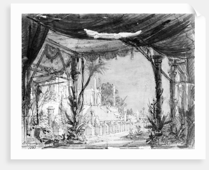 Stage set for 'Les Troyens' by Hector Berlioz 1863 by Philippe Marie Chaperon