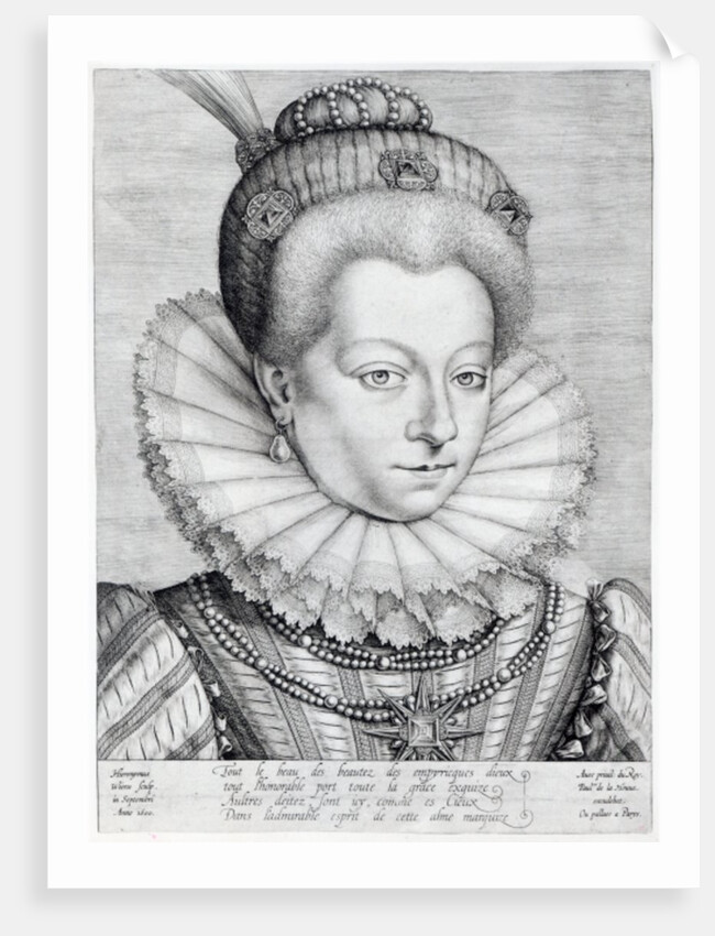 Portrait of Catherine Henriette de Balzac d'Entragues, marquise de Verneuil, 1600 by Hieronymus or Jerome Wierix