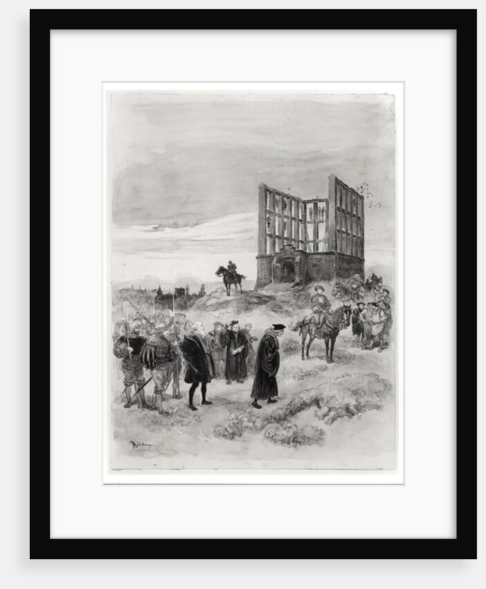 The Superintendant Jacques de Semblancay sentenced to death, going up to the Montfaucon Gibbet, 1909 by Albert Robida