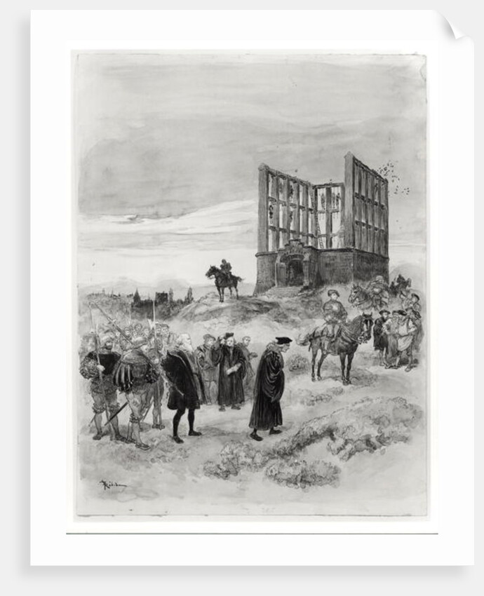The Superintendant Jacques de Semblancay sentenced to death, going up to the Montfaucon Gibbet, 1909 by Albert Robida