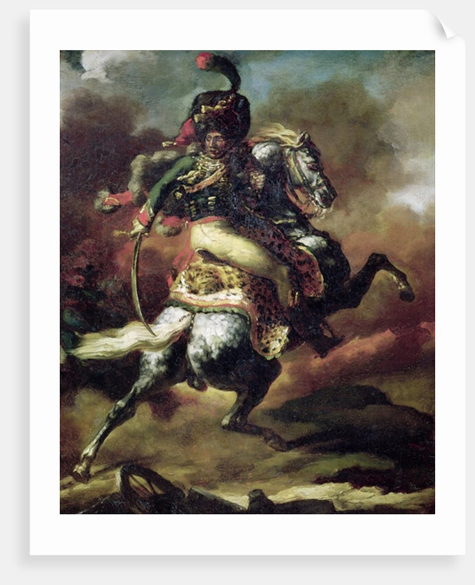 Officer of the Hussars Charging on Horseback by Theodore Gericault