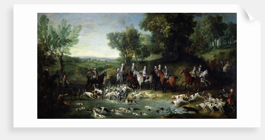 Louis XV Stag Hunting in the Forest at Saint-Germain, 1730 by Jean-Baptiste Oudry