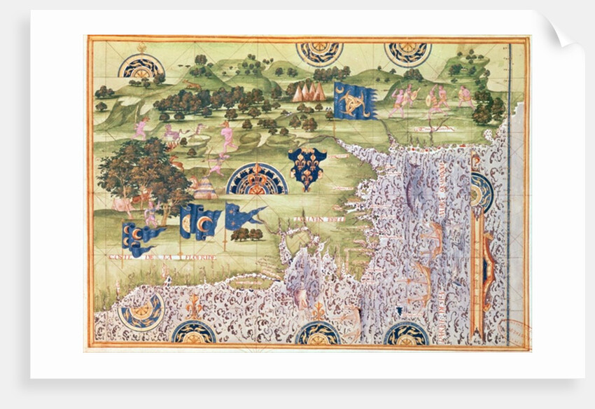 Fol.56v Map of Florida, Canada and Labrador by Guillaume Le Testu