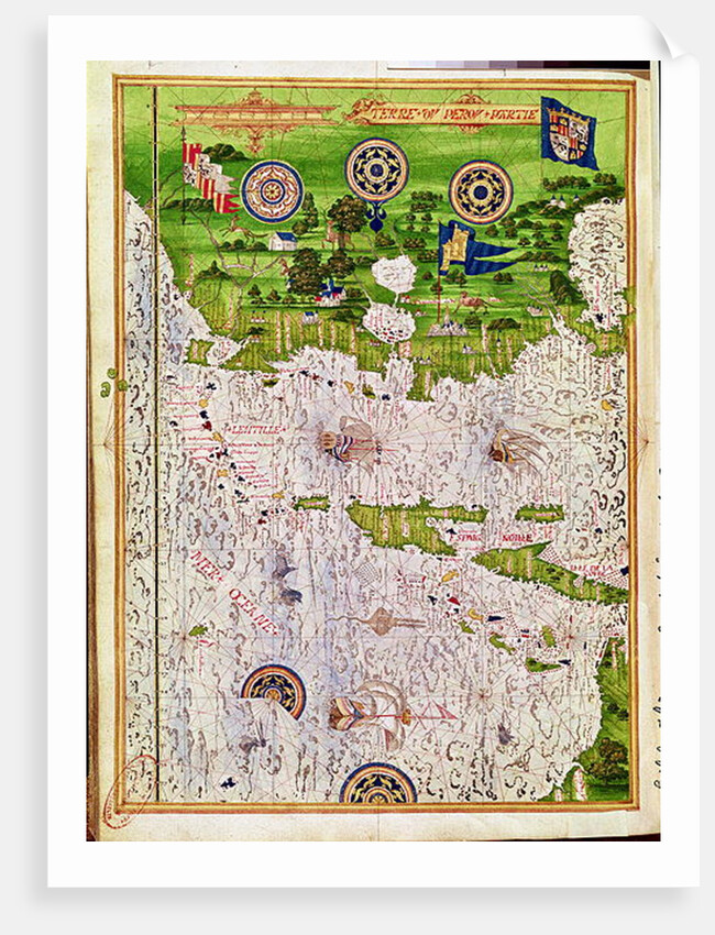 Fol.47v Map of Peru by Guillaume Le Testu