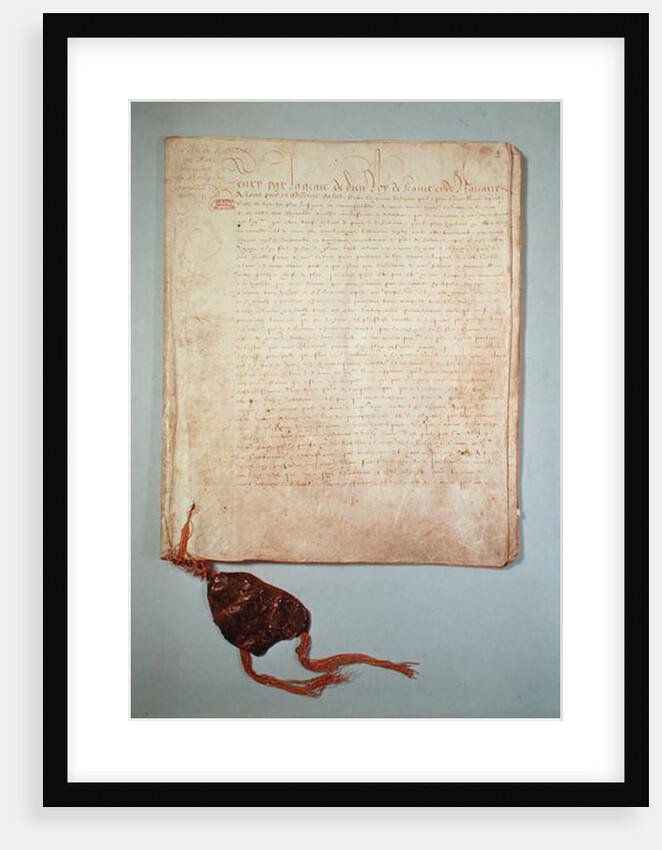 Henri IV, By the Grace of God, King of France and Navarre, first page from 'The Edict of Nantes', 1598 by French School