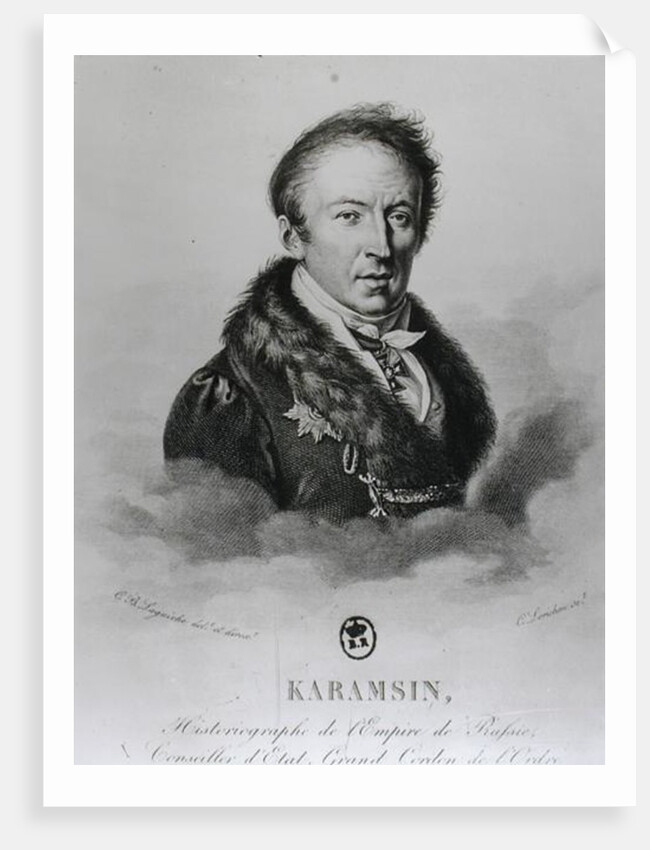 Portrait of Nikolai Mikhailovich Karamzin by Constant Louis Antoine Lorichon