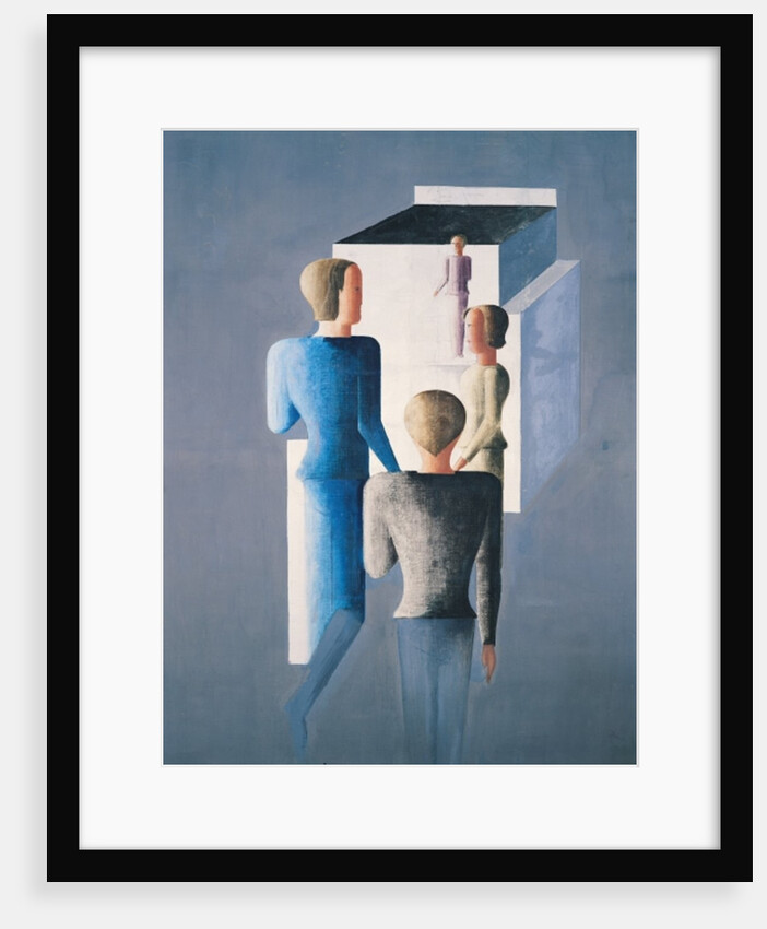 Four Figures and a Cube, 1928 by Oskar Schlemmer