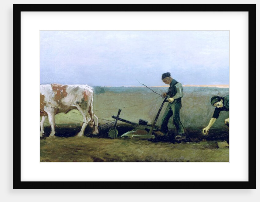 Labourer and Peasant Planting Potatoes, 1884 by Vincent van Gogh