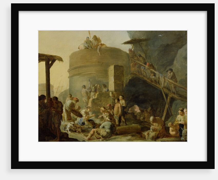 Beggars by a Lime Kiln by Sebastien Bourdon