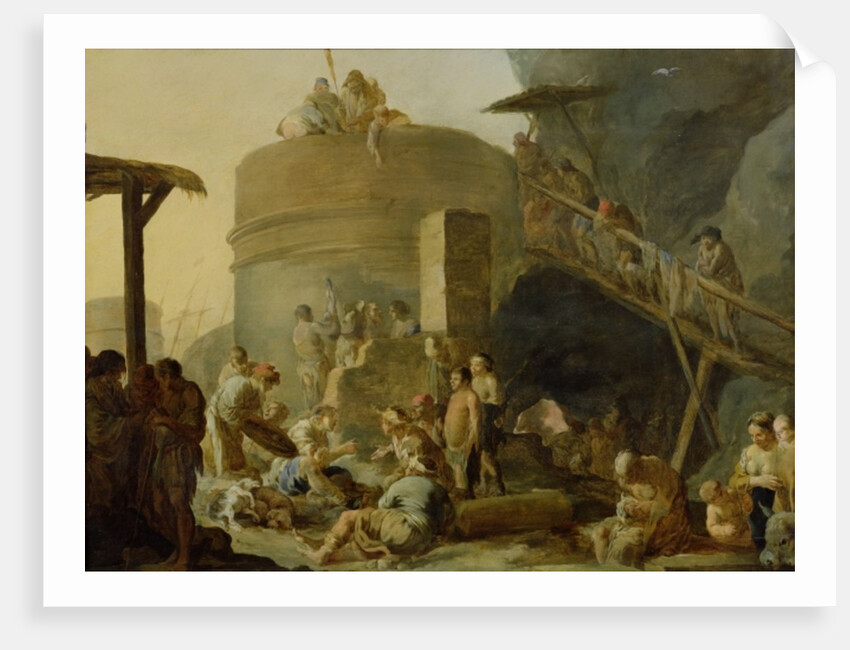 Beggars by a Lime Kiln by Sebastien Bourdon