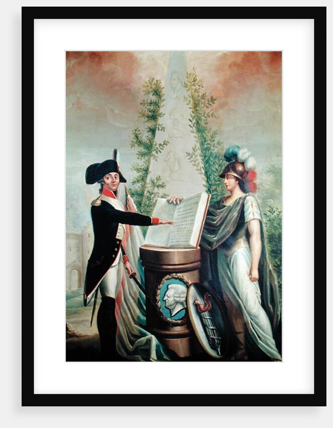 An Officer of the National Guard Swearing an Oath of Allegiance before the Altar of the Constitution and the Declaration of the Rights of Man by French School