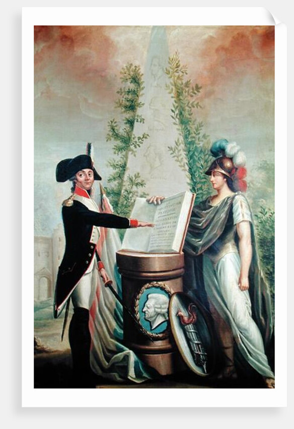 An Officer of the National Guard Swearing an Oath of Allegiance before the Altar of the Constitution and the Declaration of the Rights of Man by French School