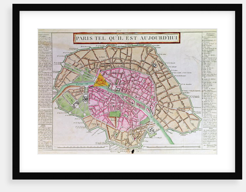 Map of Paris, June 1800 by French School