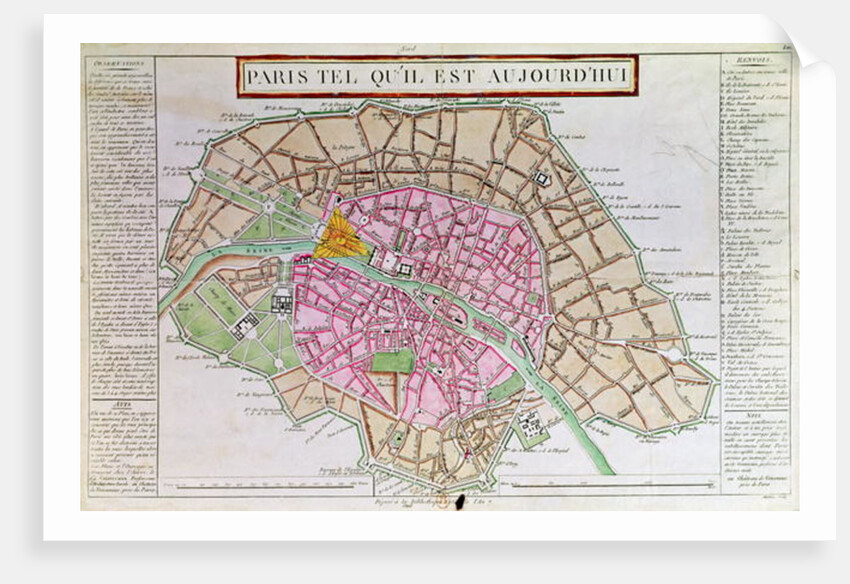 Map of Paris, June 1800 by French School