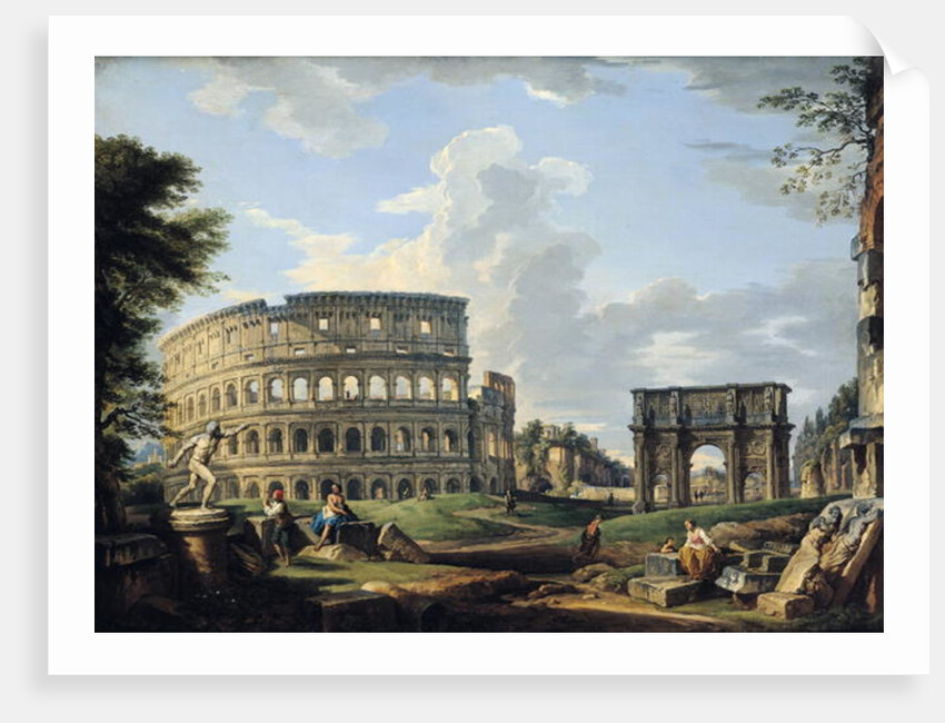 The Colosseum and the Arch of Constantine by Giovanni Paolo Pannini or Panini